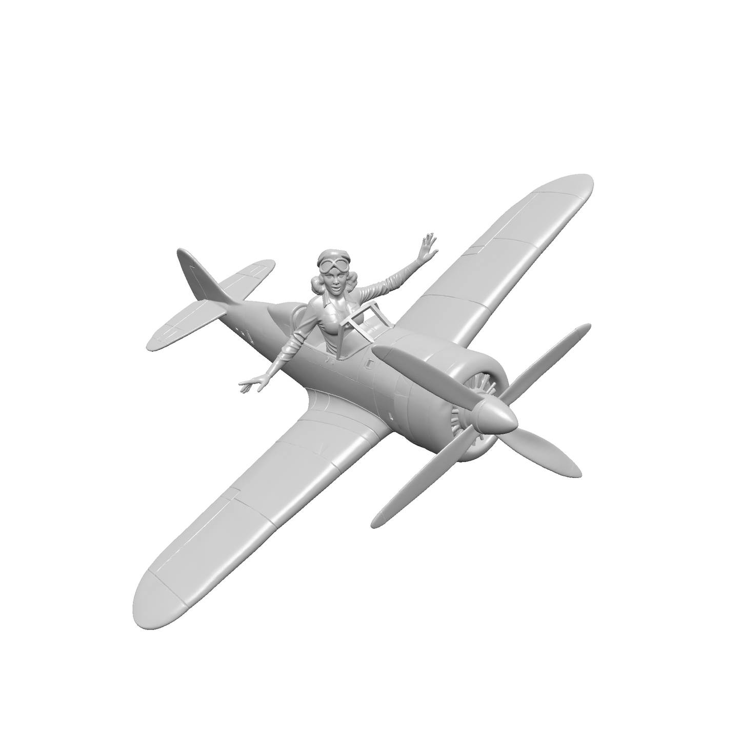 Aviation Pin-Up STL Files – Vintage WWII Style Nose Art Pin-Up Girl Miniatures for 3D Printing | Resin & FDM Printable Figurines