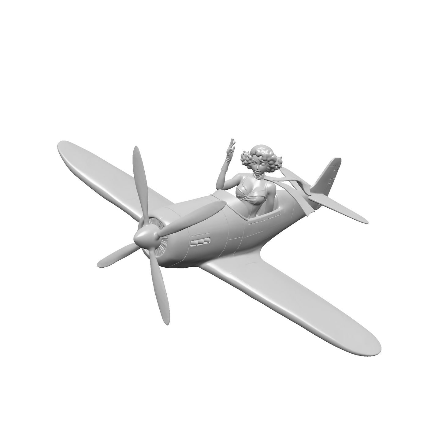 Aviation Pin-Up STL Files – Vintage WWII Style Nose Art Pin-Up Girl Miniatures for 3D Printing | Resin & FDM Printable Figurines