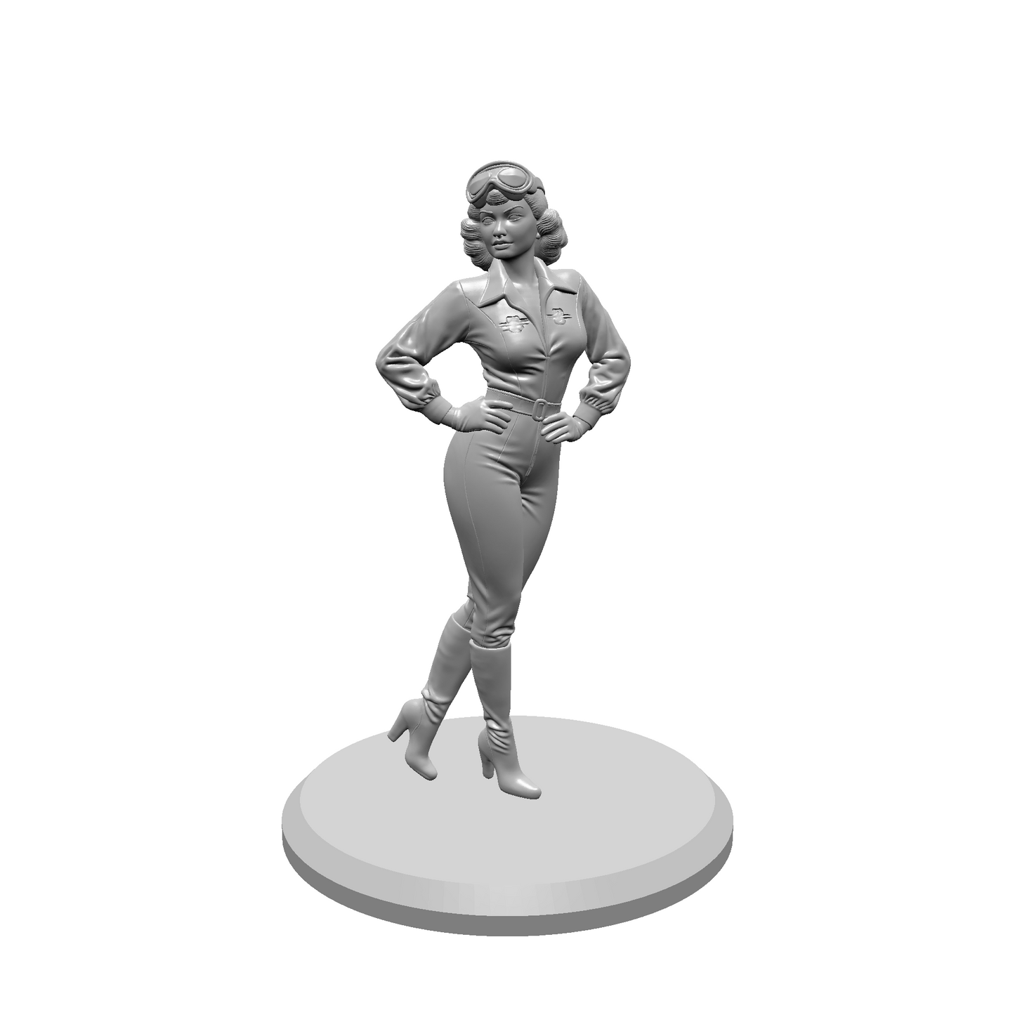 Aviation Pin-Up STL Files – Vintage WWII Style Nose Art Pin-Up Girl Miniatures for 3D Printing | Resin & FDM Printable Figurines