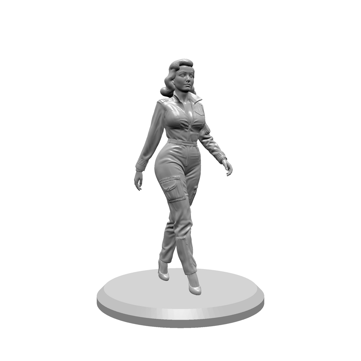 Aviation Pin-Up STL Files – Vintage WWII Style Nose Art Pin-Up Girl Miniatures for 3D Printing | Resin & FDM Printable Figurines