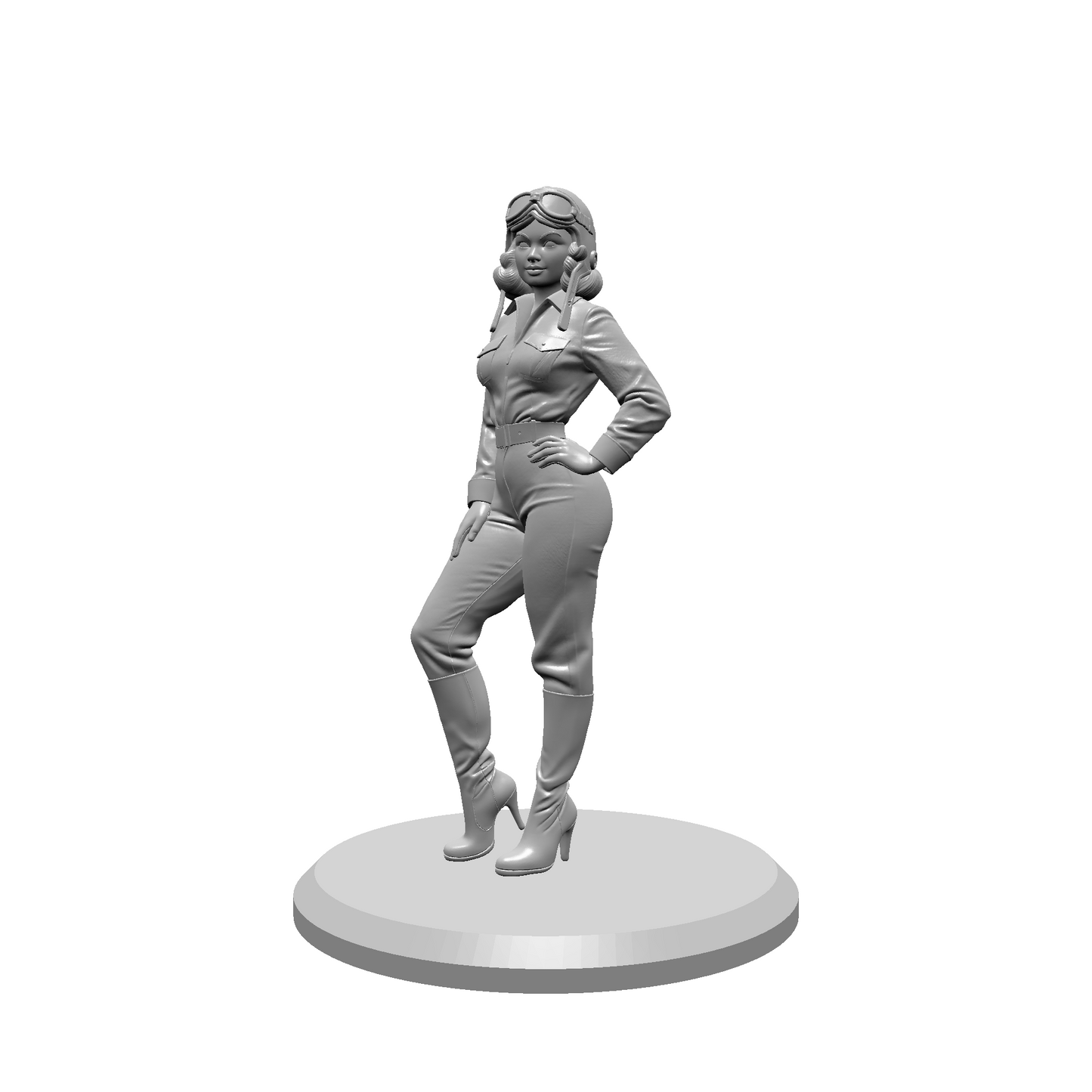 Aviation Pin-Up STL Files – Vintage WWII Style Nose Art Pin-Up Girl Miniatures for 3D Printing | Resin & FDM Printable Figurines
