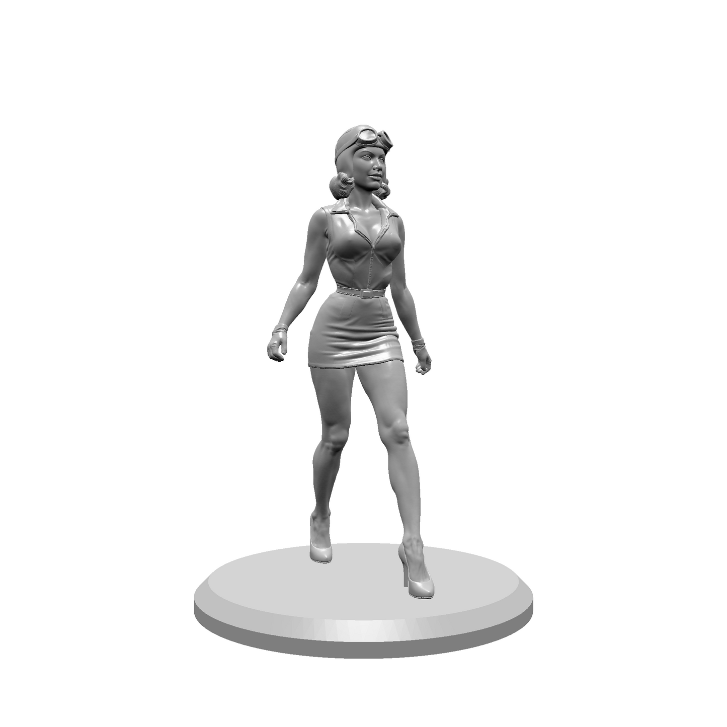 Aviation Pin-Up STL Files – Vintage WWII Style Nose Art Pin-Up Girl Miniatures for 3D Printing | Resin & FDM Printable Figurines