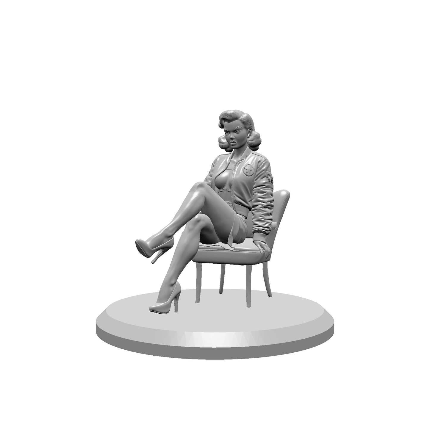 Aviation Pin-Up STL Files – Vintage WWII Style Nose Art Pin-Up Girl Miniatures for 3D Printing | Resin & FDM Printable Figurines