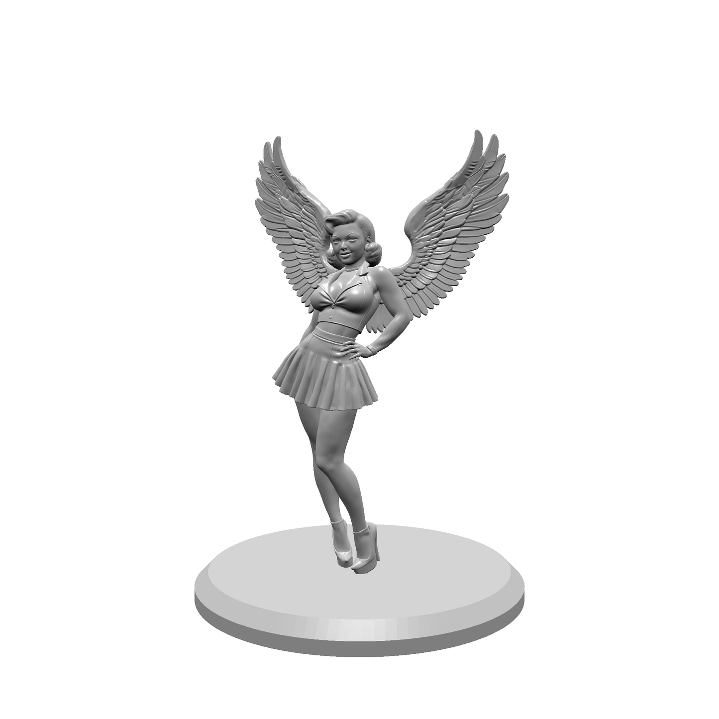 Aviation Pin-Up STL Files – Vintage WWII Style Nose Art Pin-Up Girl Miniatures for 3D Printing | Resin & FDM Printable Figurines