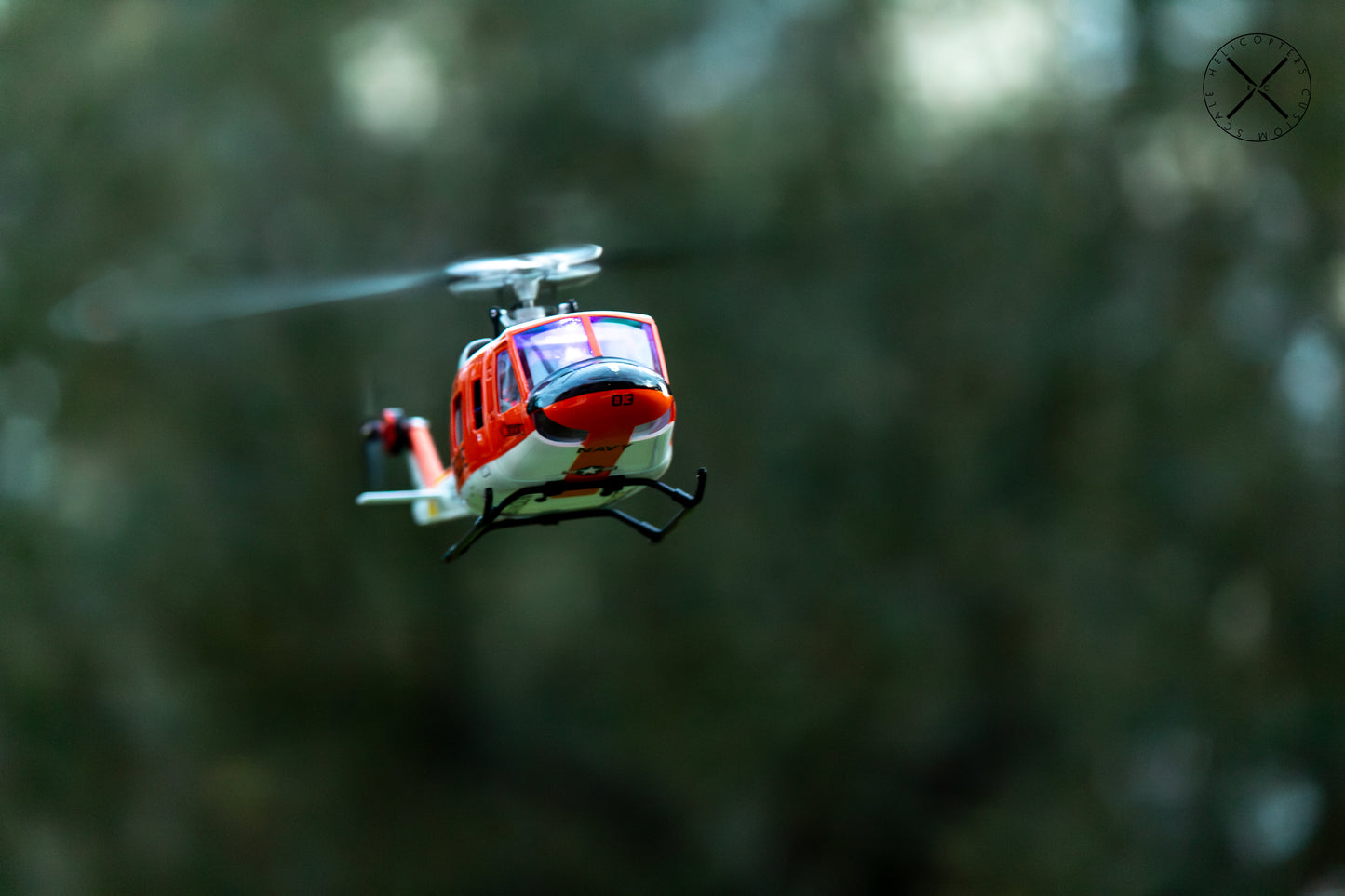 Bell 212 UH-1N Navy Rescue RC Scale Helicopter Replica with OMPHobby M1 RTF