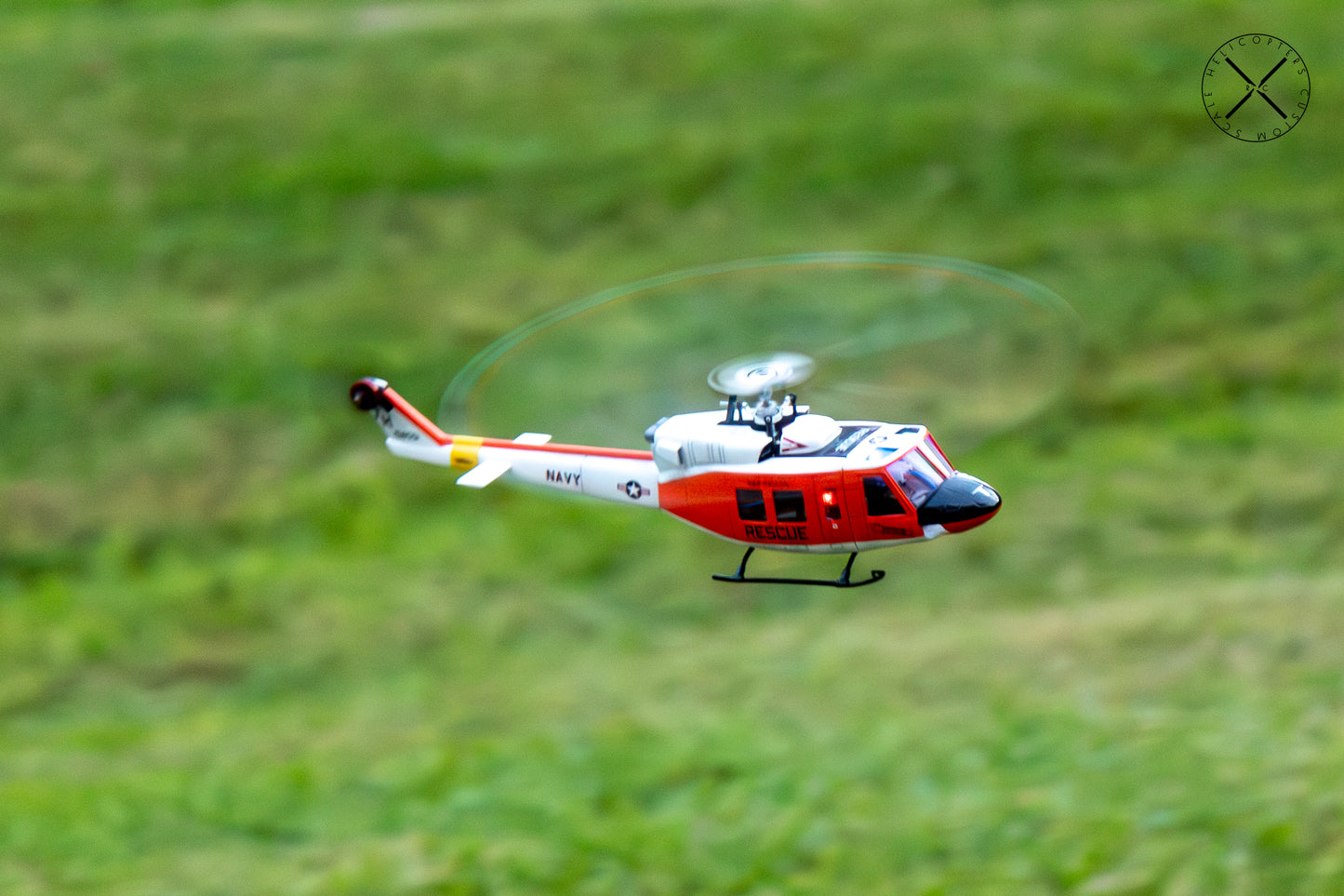 Bell 212 UH-1N Navy Rescue RC Scale Helicopter Replica with OMPHobby M1 RTF