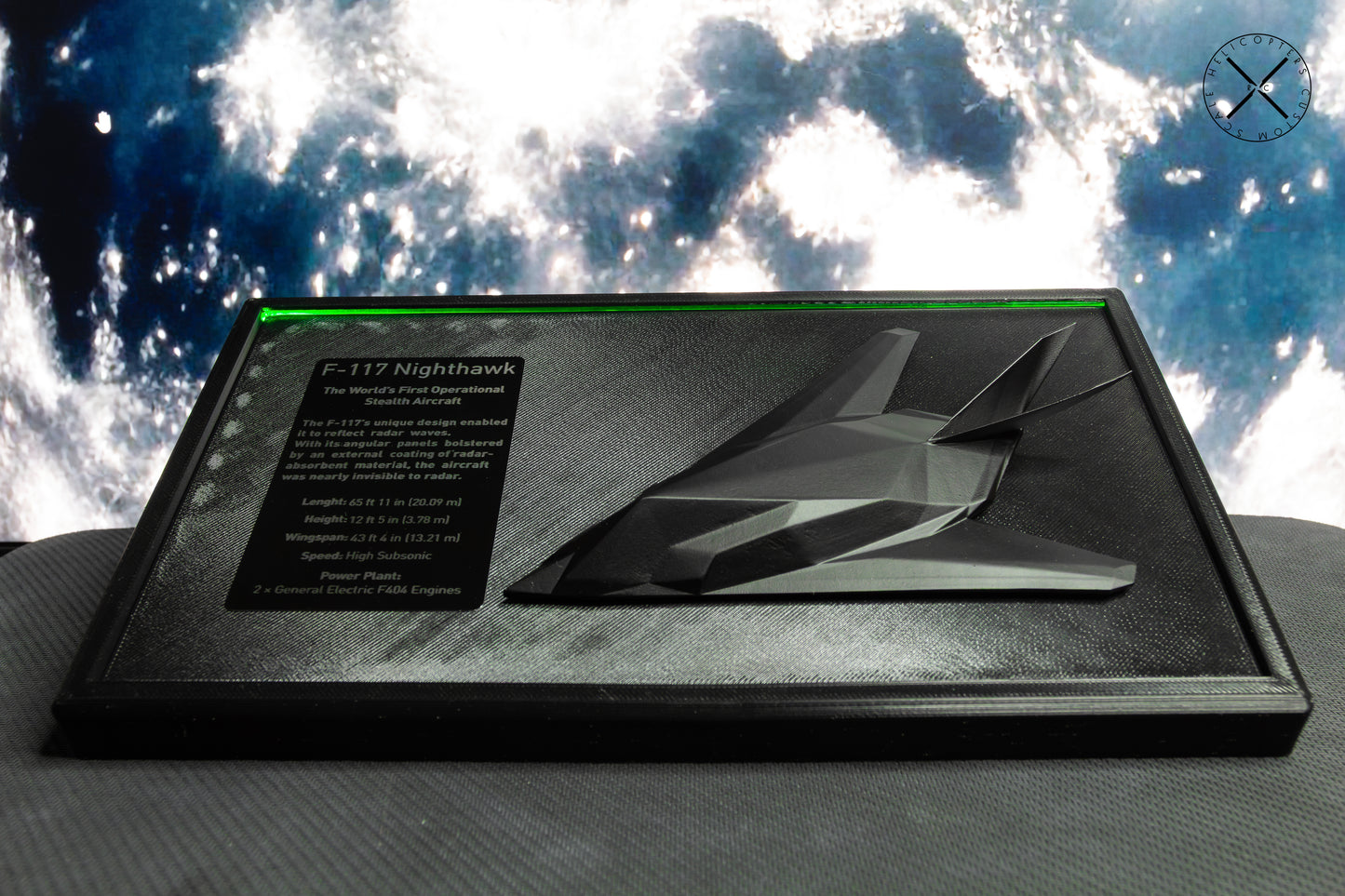 F-117A Nighthawk display frame for desk or wall