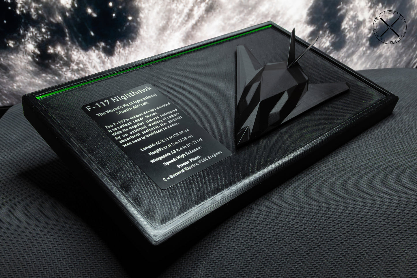 F-117A Nighthawk display frame for desk or wall