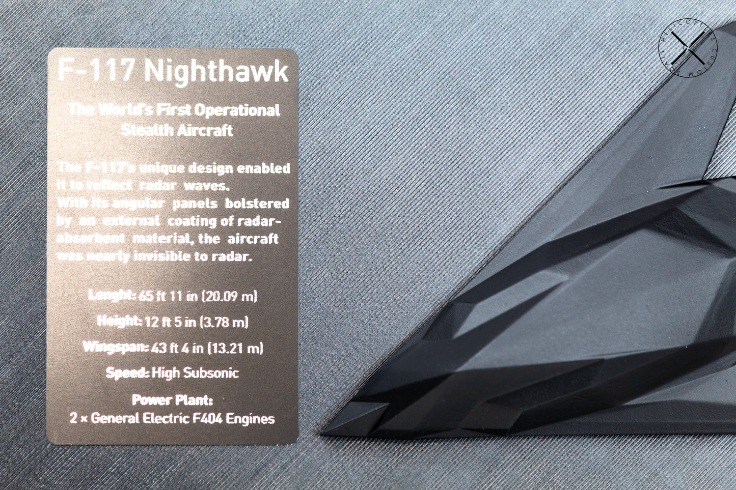 F-117A Nighthawk display frame for desk or wall