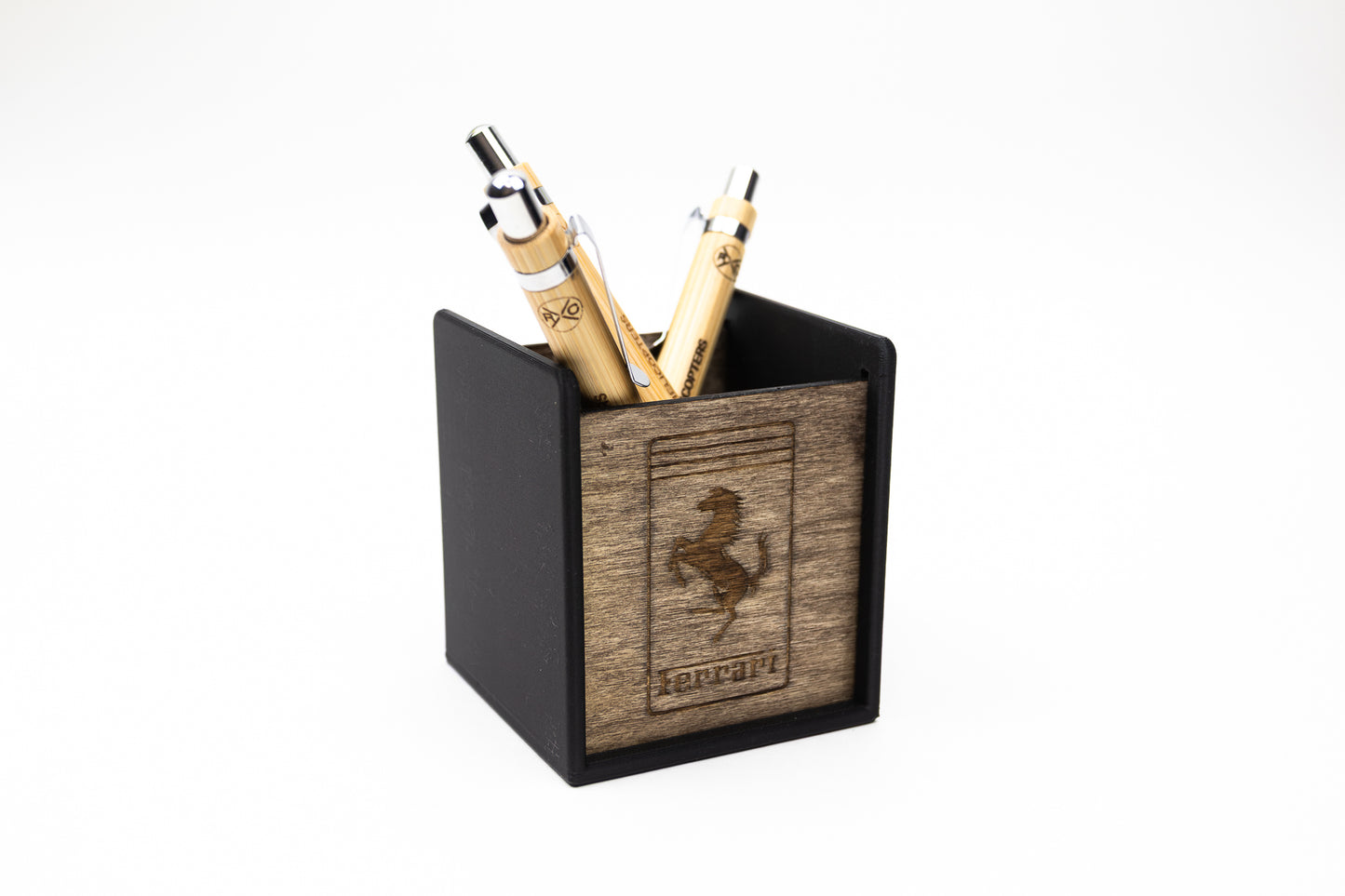 Laser Engraved Logo Desk Organizer | 3D Printed PLA Pen Cup | Custom Office Gift