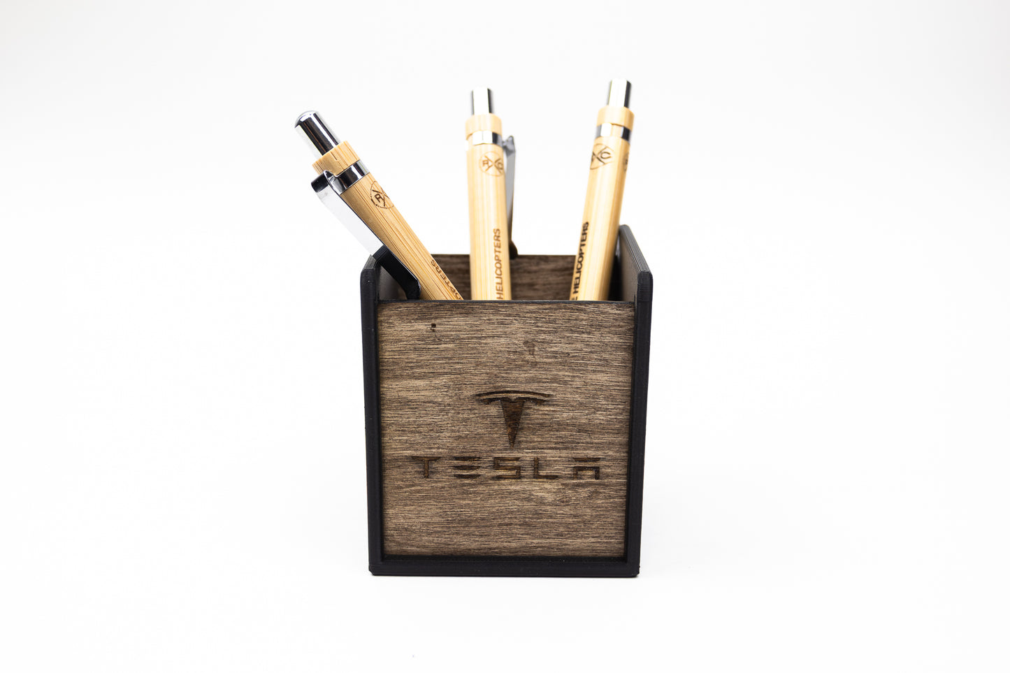 Laser Engraved Logo Desk Organizer | 3D Printed PLA Pen Cup | Custom Office Gift