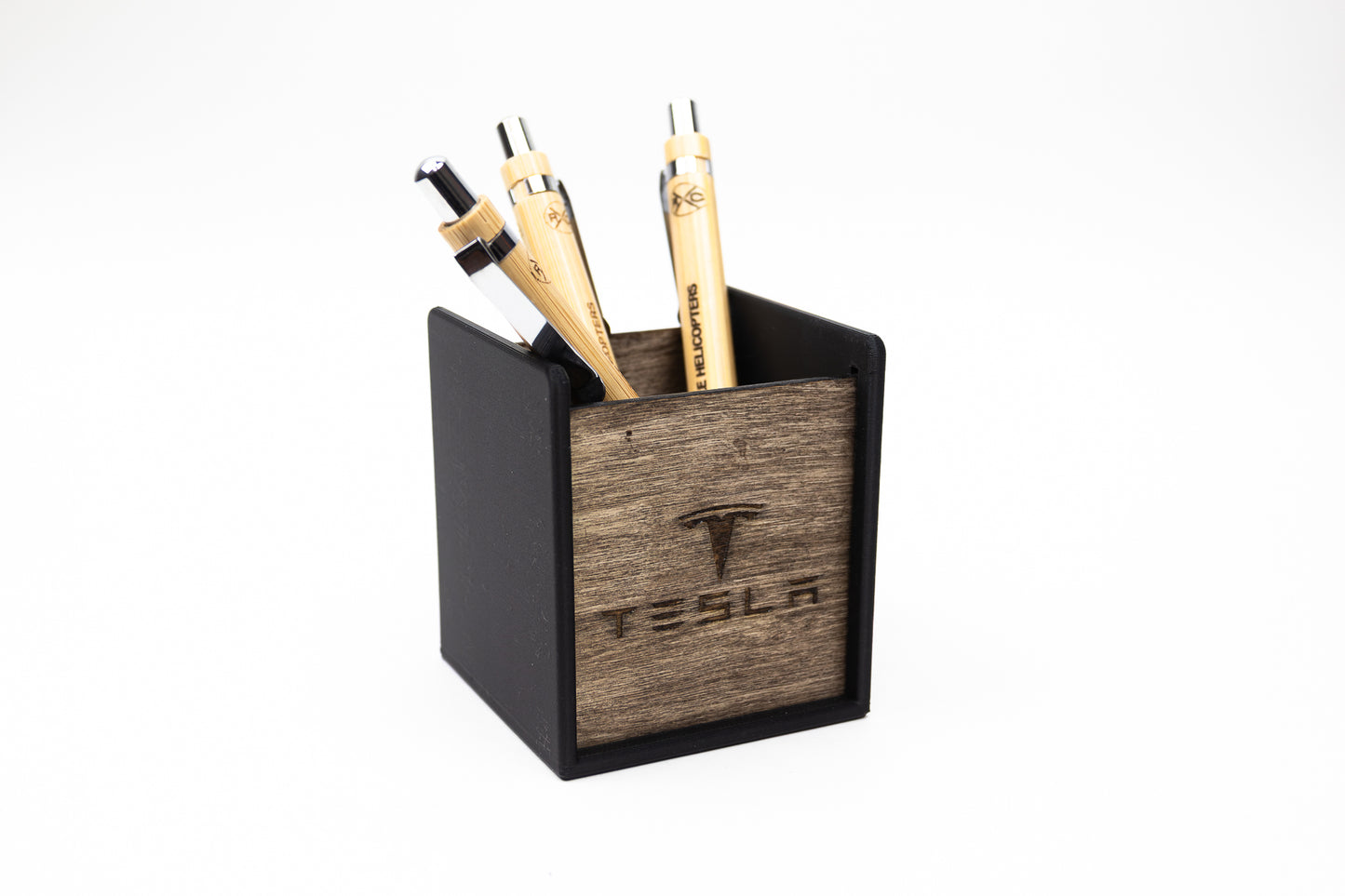 Laser Engraved Logo Desk Organizer | 3D Printed PLA Pen Cup | Custom Office Gift