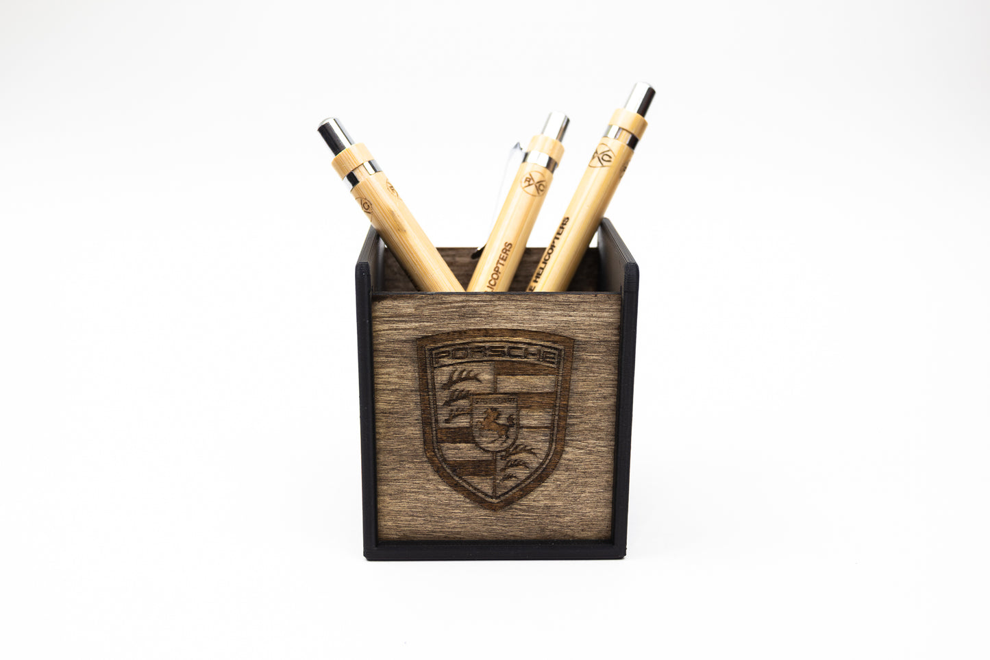 Laser Engraved Logo Desk Organizer | 3D Printed PLA Pen Cup | Custom Office Gift