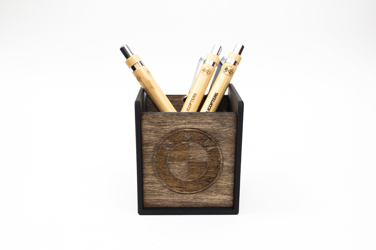 Laser Engraved Logo Desk Organizer | 3D Printed PLA Pen Cup | Custom Office Gift