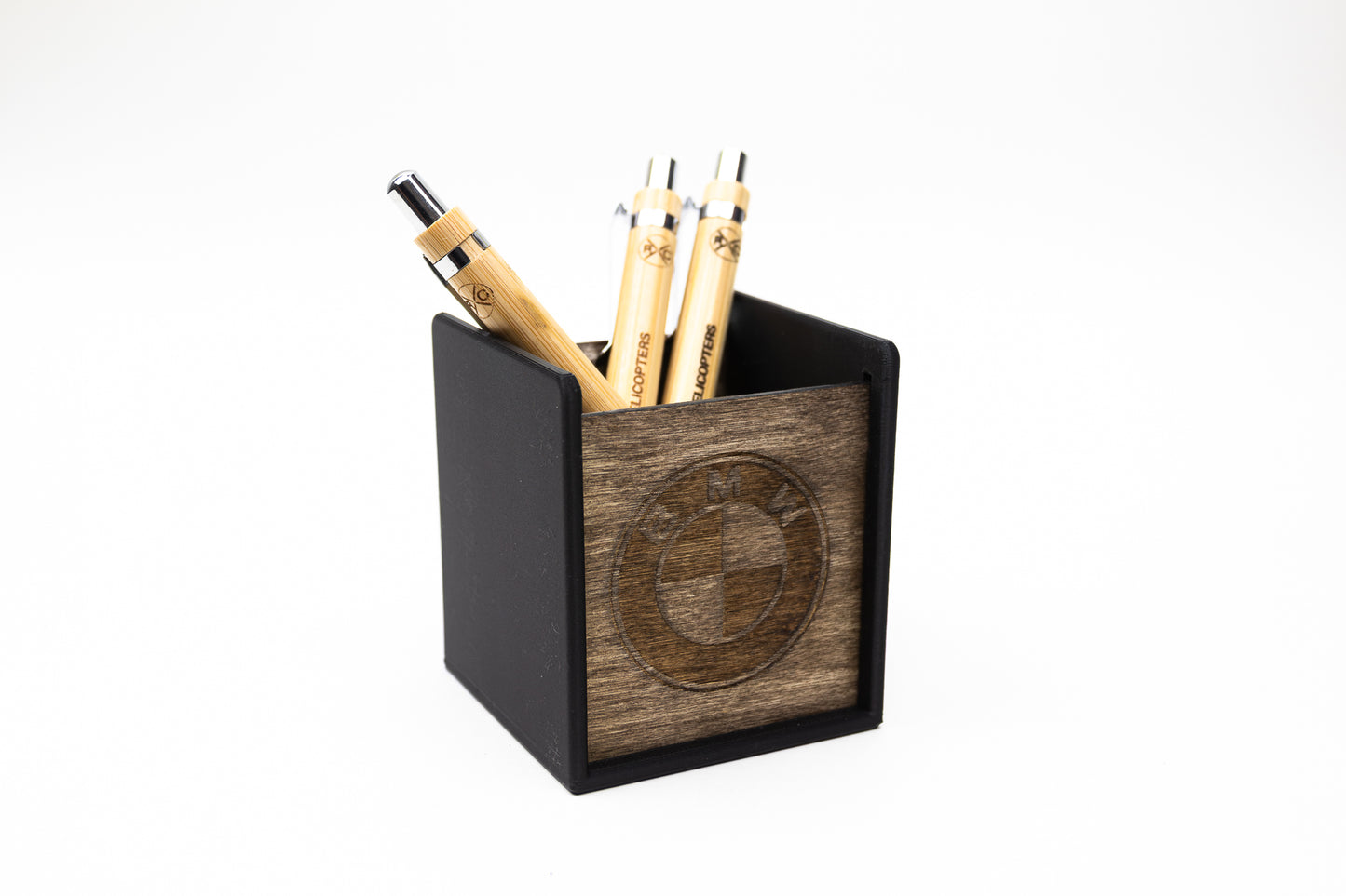 Laser Engraved Logo Desk Organizer | 3D Printed PLA Pen Cup | Custom Office Gift