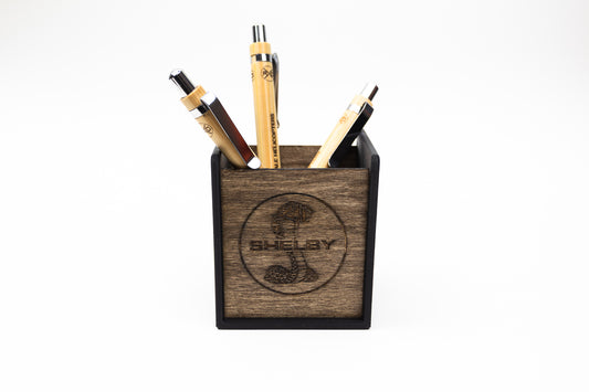 Laser Engraved Logo Desk Organizer | 3D Printed PLA Pen Cup | Custom Office Gift