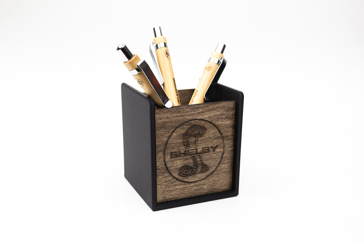 Laser Engraved Logo Desk Organizer | 3D Printed PLA Pen Cup | Custom Office Gift